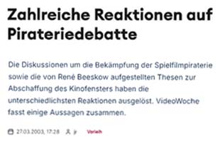 Zahlreiche Reaktionen auf Pirateriedebatte