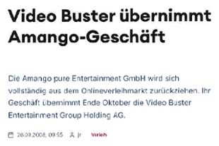 Video Buster übernimmt Amango-Geschäft