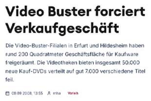 Video Buster fociert Verkaufgeschäft