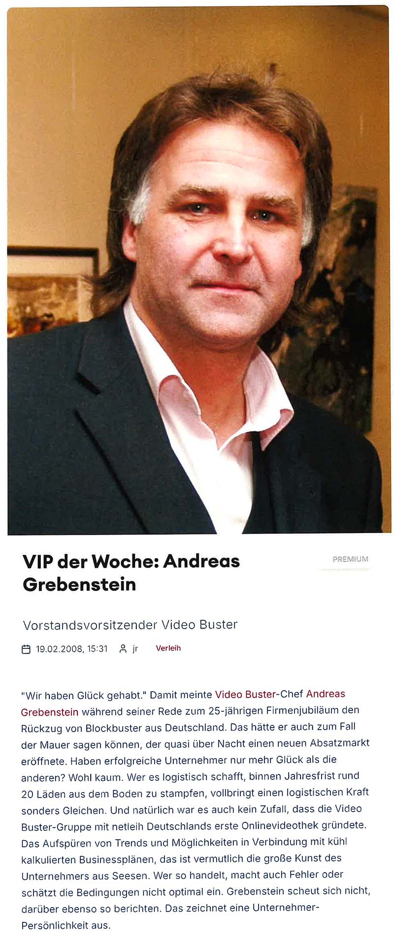 VIP der Woche: Andreas Grebenstein