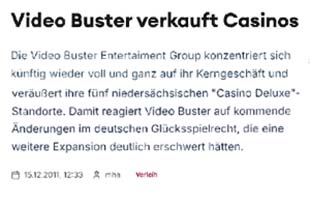 Video Buster verkauft Casinos