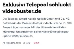 Telepool schluckt videobuster.de