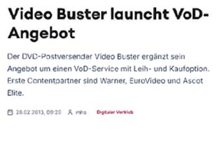 Video Buster launcht VoD-Angebot