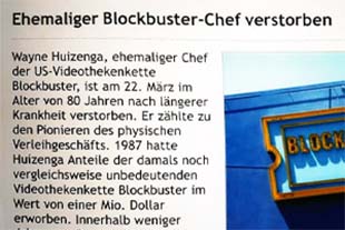 Ehemaliger Blockbuster-Chef verstorben